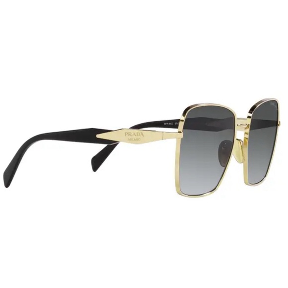 Prada Polarized Sunglasses SPR64Z Pale Gold/Grey Gradient NWT - Picture 7 of 16